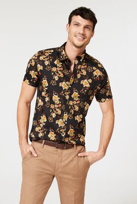 Floral Short Sleeve Mens Shirt
